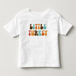 T-shirt Pour Les Tous Petits Chemise Rétro de Petit Dindon de Thanksgiving