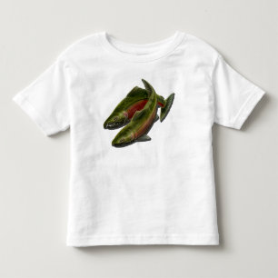 T-shirt Pour Les Tous Petits Chemise saumonée d'enfant en bas âge de pêcheur de