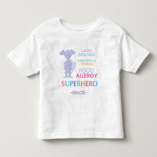 T-shirt Pour Les Tous Petits Chemise Superhero Girls Alerte Allergie Alimentair