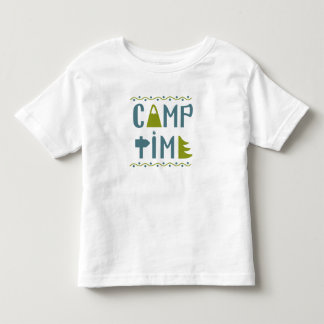 T-shirt Pour Les Tous Petits Chemise verte bleue Camp Time Nature