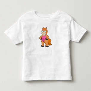 T-shirt Pour Les Tous Petits Cheval avec des Lunettes de Soleil
