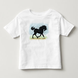 T-shirt Pour Les Tous Petits Cheval noir avec carte d'anatomie Star & Sock