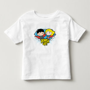 T-shirt Pour Les Tous Petits Chibi Superman & Chibi Supergirl Power Up!