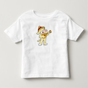 T-shirt Pour Les Tous Petits Chien à la musique avec guitare