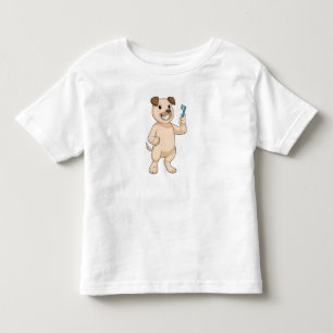 T-shirt Pour Les Tous Petits Chien avec brosse à dents