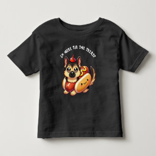 T-shirt Pour Les Tous Petits Chien de berger en costume de hot dog, Halloween d