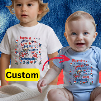 T-shirt Pour Les Tous Petits Chien mignon à bicyclette Grand cœur tout américai