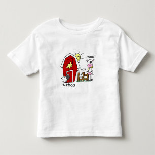 T-shirt Pour Les Tous Petits Chiffre animaux de bâton de ferme