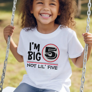 T-shirt Pour Les Tous Petits Cinquième anniversaire Je suis grand 5 Pas Lil Cin