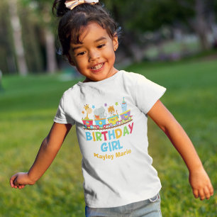 T-shirt Pour Les Tous Petits Cirque Animal Train Cute Custom Birthday Girl