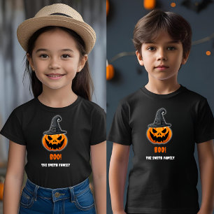 T-shirt Pour Les Tous Petits Citrouille d'Halloween "BOO !" - Nom personnalisé