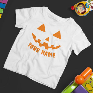 T-shirt Pour Les Tous Petits Citrouille orange personnalisée Halloween Votre no