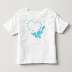 T-shirt Pour Les Tous Petits Coeur de dauphin
