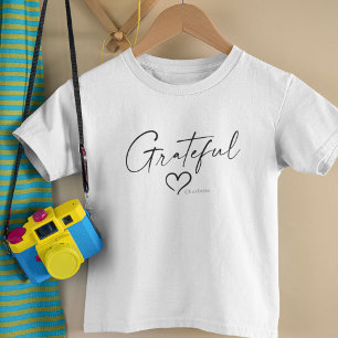 T-shirt Pour Les Tous Petits Coeur reconnaissant   Votre nom Script minimal d'e