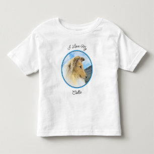 T-shirt Pour Les Tous Petits Collie en Montagne (Rough) Peinture - Chien Art