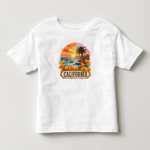 T-shirt Pour Les Tous Petits Conception de fleur tropicale de plage de Californ