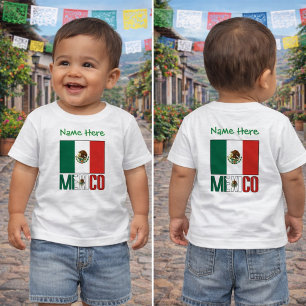 T-shirt Pour Les Tous Petits Conception de nom de drapeau du Mexique personnali