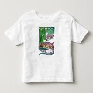 T-shirt Pour Les Tous Petits ConnecticutCrab et pêcheur