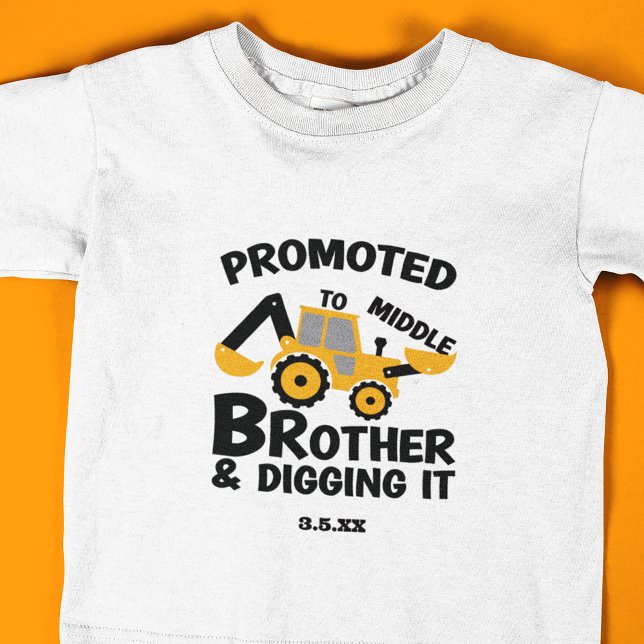T-shirt Pour Les Tous Petits Construction Moyen Frère creuser Il Kid (Créateur téléchargé)