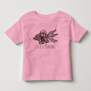 T-shirt Pour Les Tous Petits "Continuez juste à nager" la pièce en t d'enfant