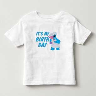 T-shirt Pour Les Tous Petits Cookie Monster & Gonger C'est mon anniversaire