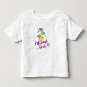 T-shirt Pour Les Tous Petits Cool Miami Beach, Floride Palm Trees Graphisme