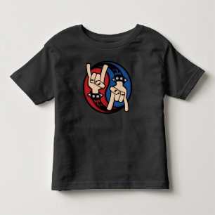 T-shirt Pour Les Tous Petits Cornes de diable Rock and Roll Yin Yang