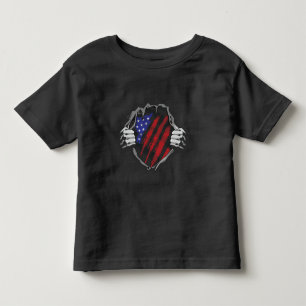 T-shirt Pour Les Tous Petits Costume de super-héros drapeau USA