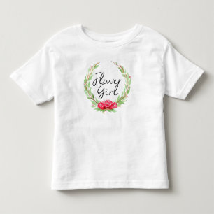 T-shirt Pour Les Tous Petits Couronne aquarelle d'eau romantique Rose Fille d