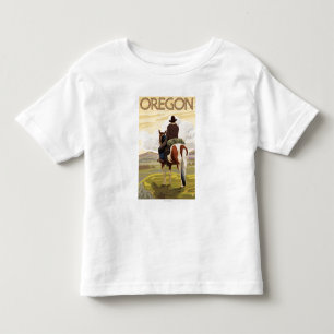 T-shirt Pour Les Tous Petits Cowboy sur Horseback Vintage voyage Poster