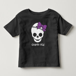T-shirt Pour Les Tous Petits Cranio Crâne fille avec cou pourpre