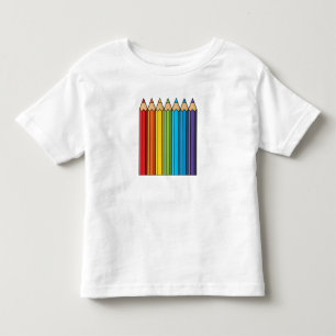 T-shirt Pour Les Tous Petits Crayons de couleur arc-en-ciel