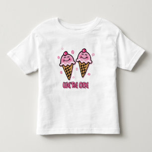 T-shirt Pour Les Tous Petits Crème glacée Nous sommes une fille jumelle