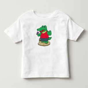 T-shirt Pour Les Tous Petits Crocodile aux fleurs