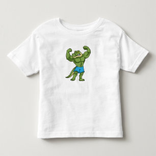 T-shirt Pour Les Tous Petits Crocodile comme Bodybuilder extrême