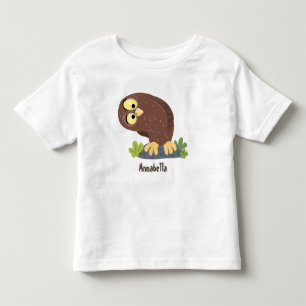 T-shirt Pour Les Tous Petits Curieux et drôle dessin animé de chouette brune