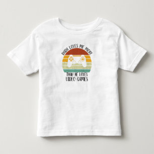 T-shirt Pour Les Tous Petits CUSTOM Papa M'maime Plus Qu'il N'aime Les Jeux Vid