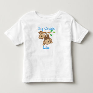 T-shirt Pour Les Tous Petits Customisé Ajouter un nom Boy Monkeys Big Cousin