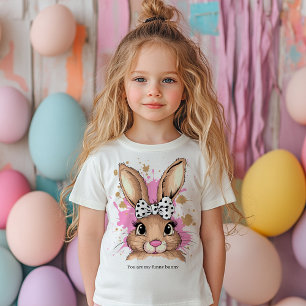 T-shirt Pour Les Tous Petits Cute Coquette Bow Bunny Girl Texte Personnalisé