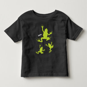 T-shirt Pour Les Tous Petits Cute grenouille verte et noire