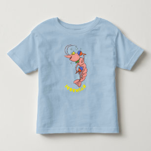 T-shirt Pour Les Tous Petits Cute happy shrimp, dessin animé de crevettes