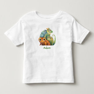T-shirt Pour Les Tous Petits Cute Lizard Fête d'anniversaire personnalisée Favo