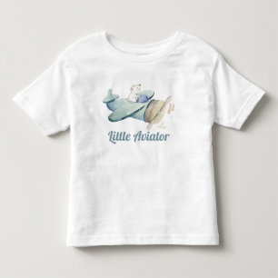 T-shirt Pour Les Tous Petits Cute Petit Aviateur Ours Volant Avion