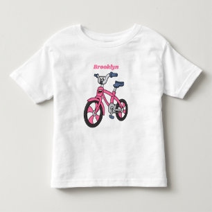 T-shirt Pour Les Tous Petits Cute pink kids bicycle cartoon illustration