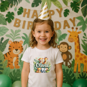 T-shirt Pour Les Tous Petits Cute Safari Animaux Olivia Kids Tee
