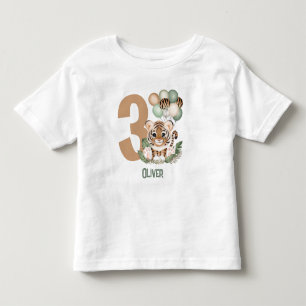T-shirt Pour Les Tous Petits Cute Tiger Cub Wild One Boy Anniversaire