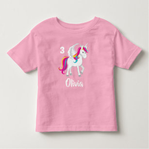 T-shirt Pour Les Tous Petits Cute Unicorn Anniversaire Personnalisé rose