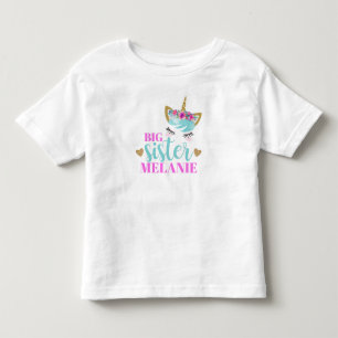 T-shirt Pour Les Tous Petits Cute Unicorn Big Sister Personnalisé Baby Kids ou