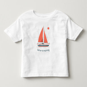 T-shirt Pour Les Tous Petits Cute Watercolor marin en formation Voilier
