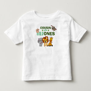 T-shirt Pour Les Tous Petits Cute Wild One Jungle Safari Animal Twins Cousin